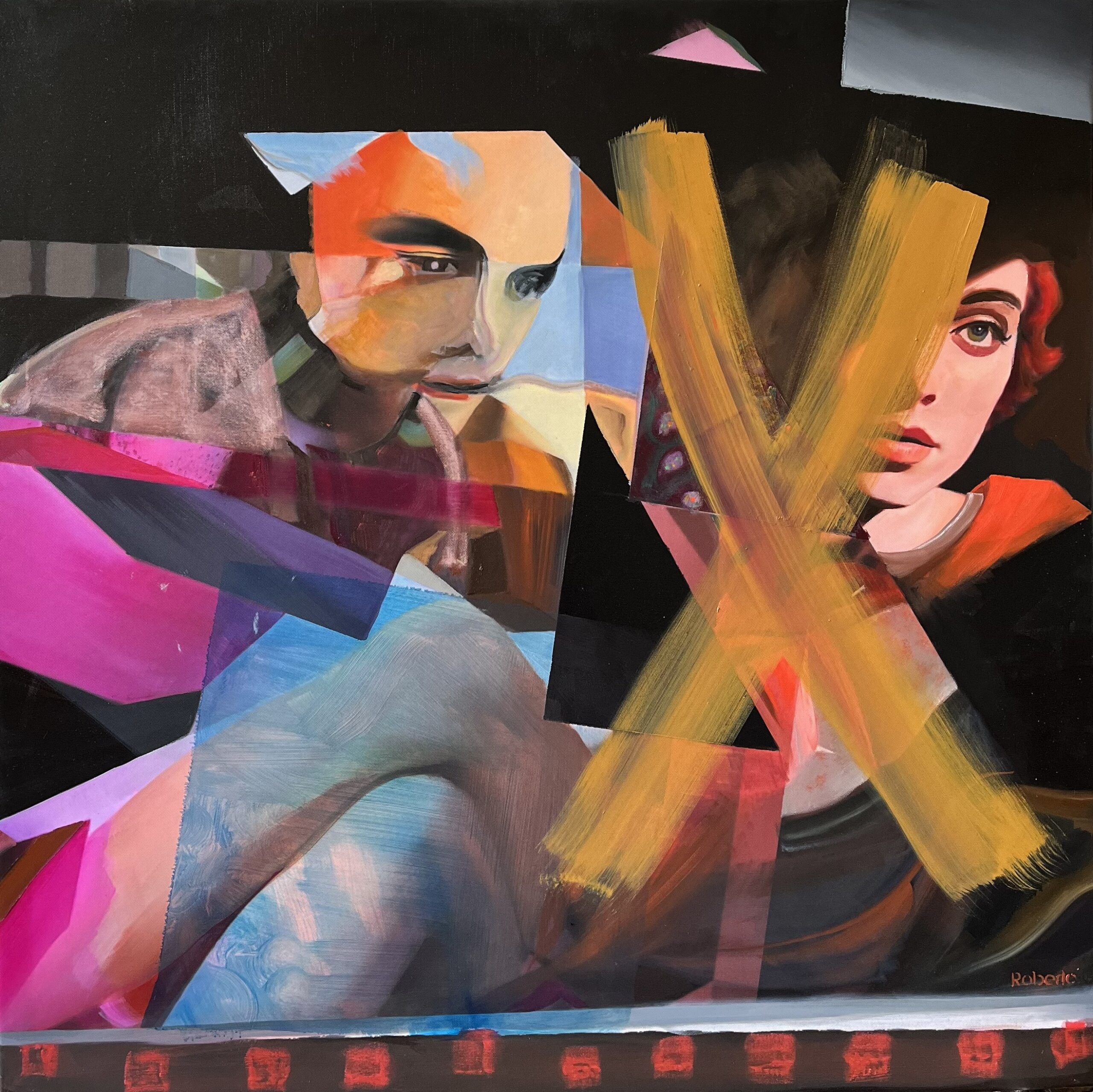 Oil painting in thin layers, number 9 in a series of 10